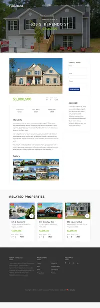 homeland mini website template desktop screenshot