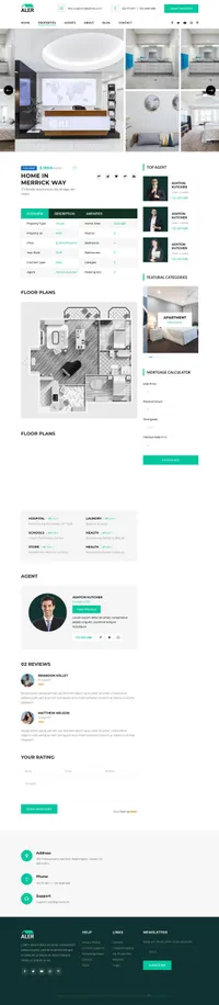aler mini website template desktop screenshot