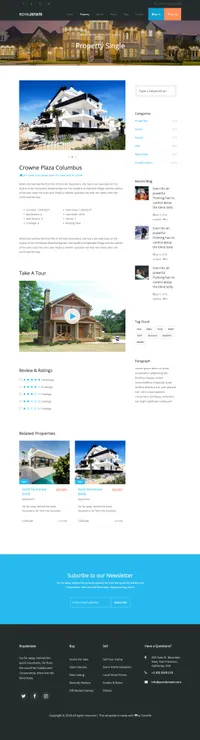 royalestate mini website template desktop screenshot