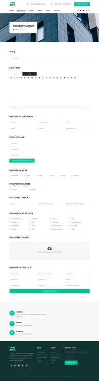 aler mini website template desktop screenshot