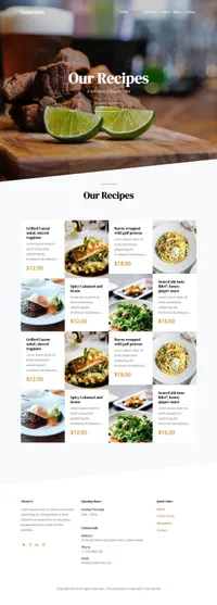gourmet mini website template desktop screenshot