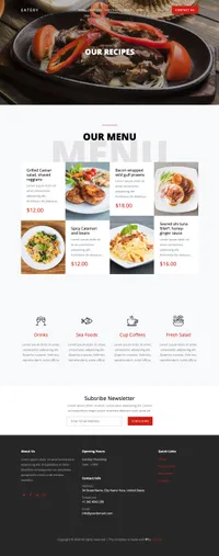 eatery mini website template desktop screenshot
