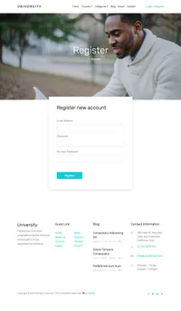 university mini website template desktop screenshot