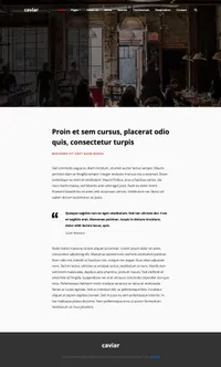 caviar mini website template desktop screenshot