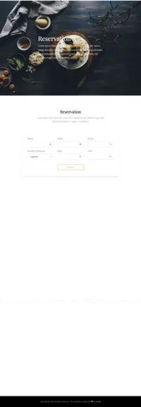 diner mini website template desktop screenshot