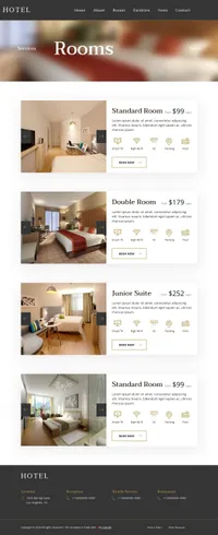 hotel mini website template desktop screenshot