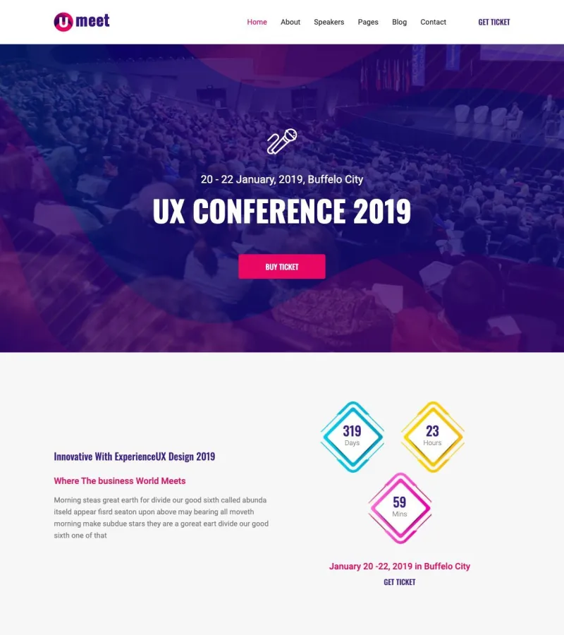 Umeet Event Planner template