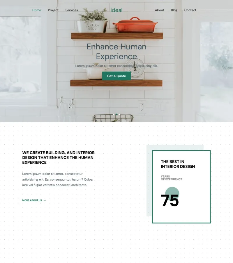 ideal website template desktop screenshot