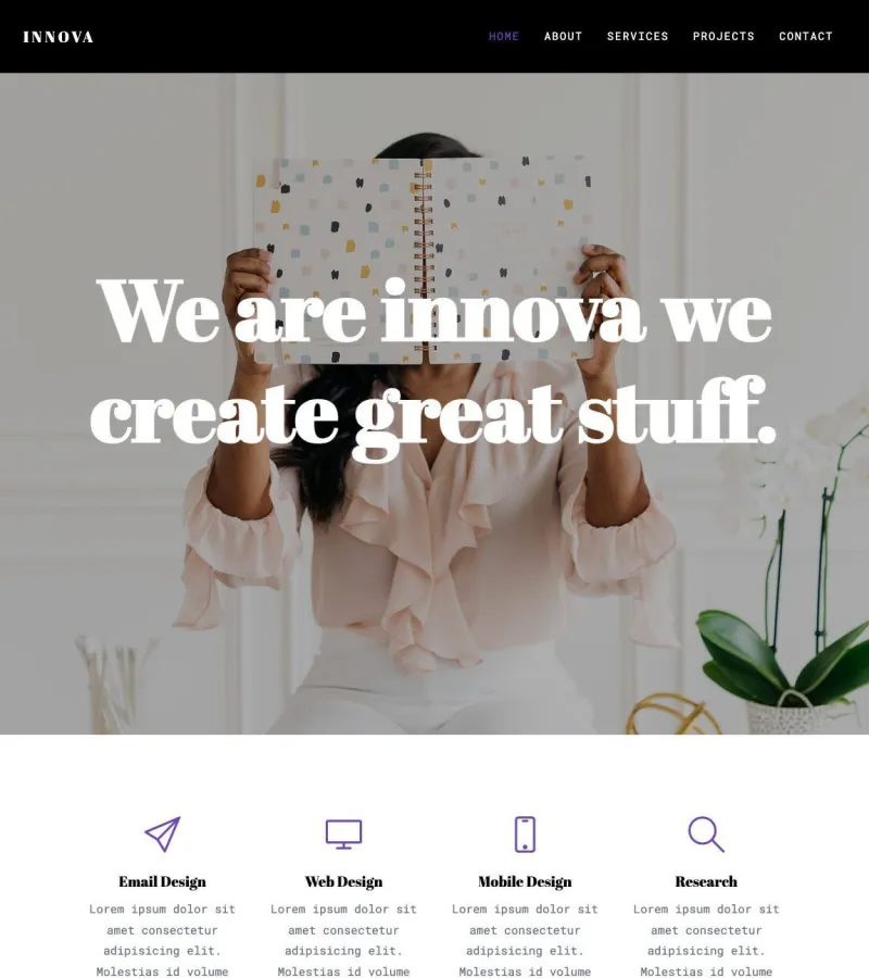 innova website template desktop screenshot