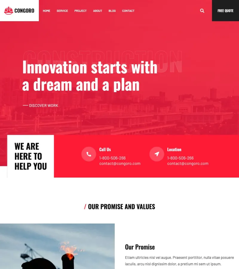 Congoro Construction Company template