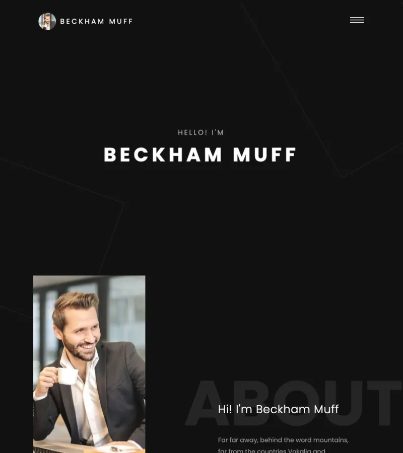 beckham website template desktop screenshot