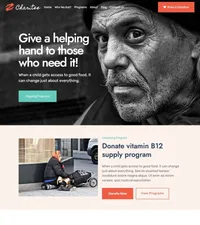 charitee mini website template desktop screenshot