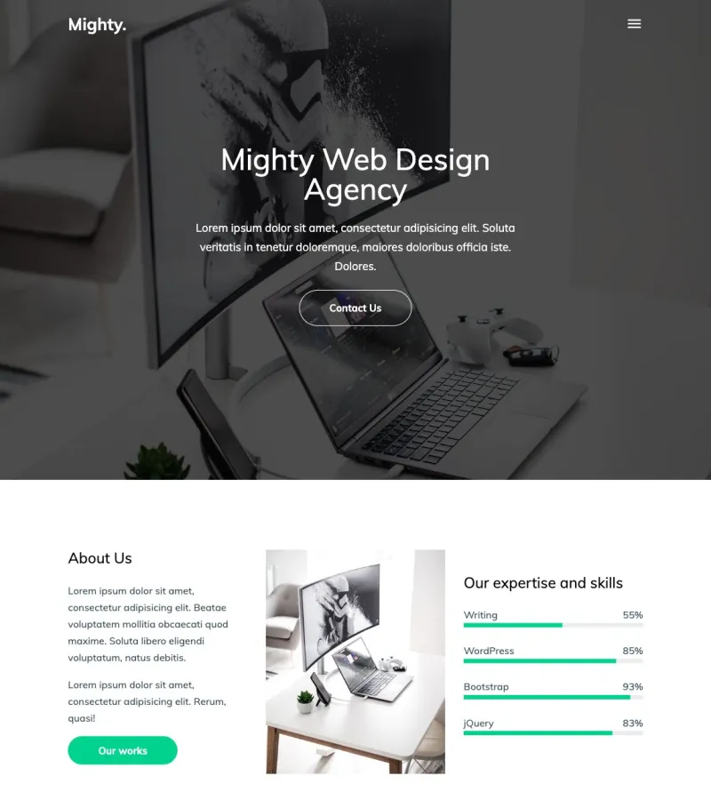 Mighty Web Design Agency Construction Company template