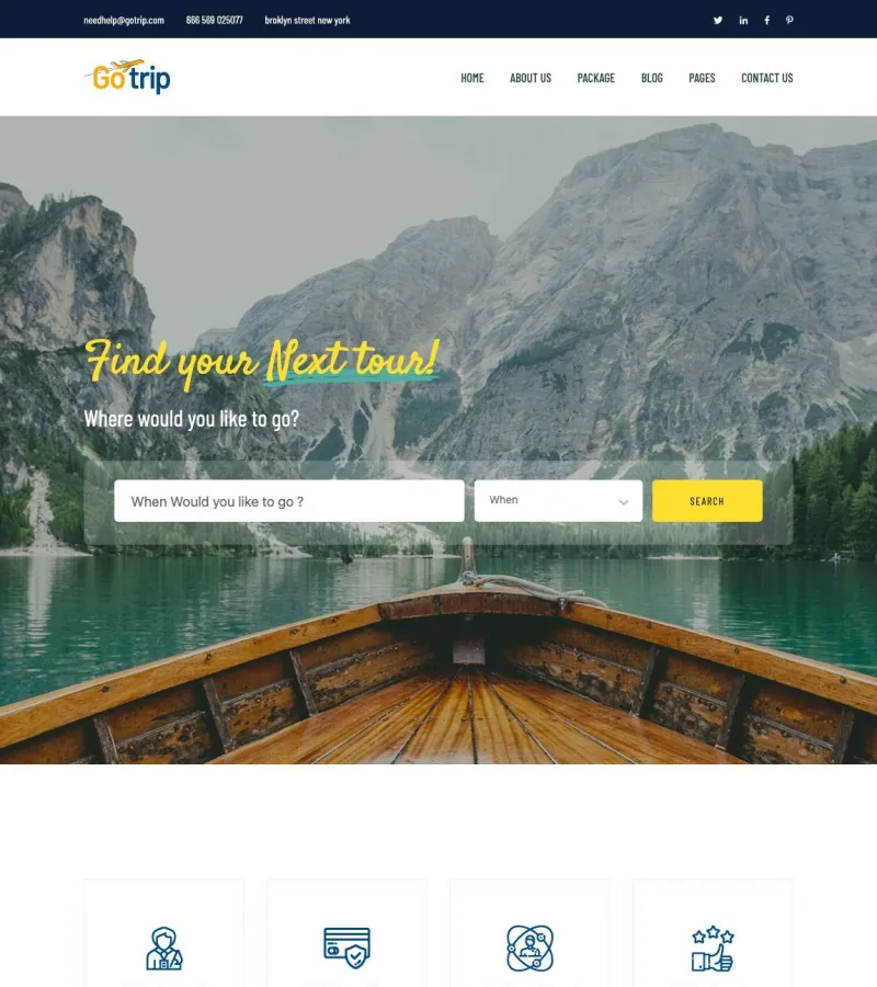 gotrip website template screenshot