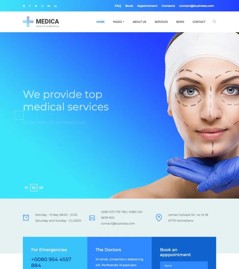 medica website template desktop screenshot