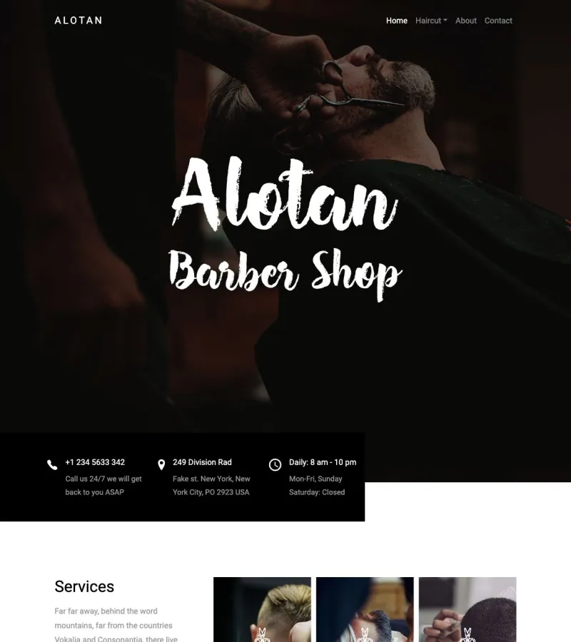 Alotan Barber Shop Hair Dresser template