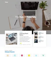 tutor mini website template desktop screenshot