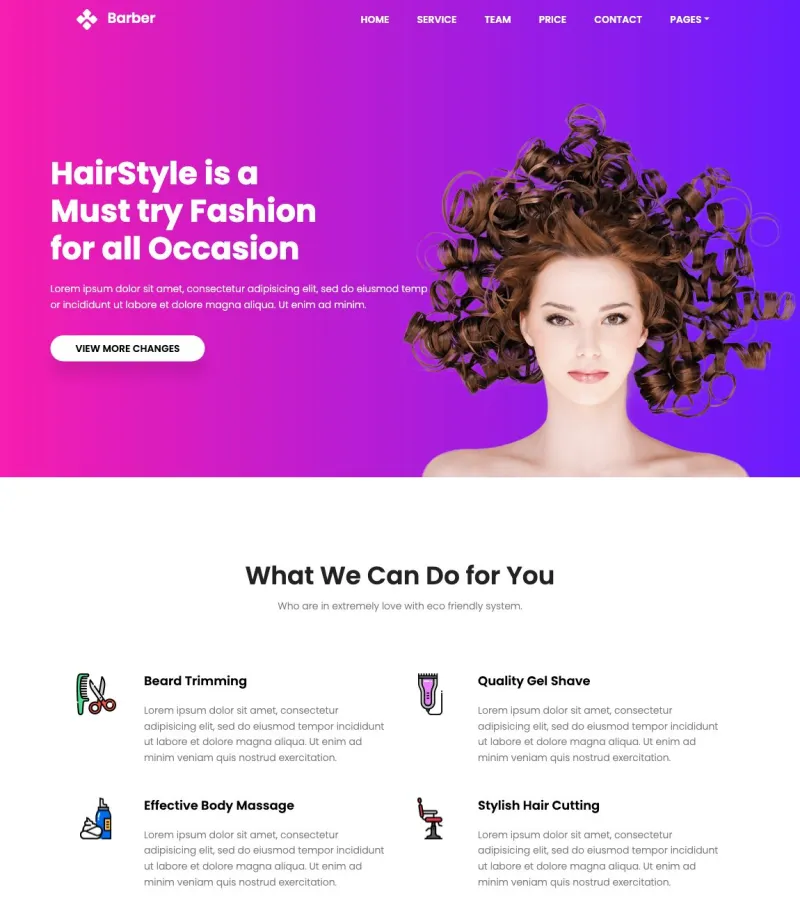 Barber Beauty Salon template