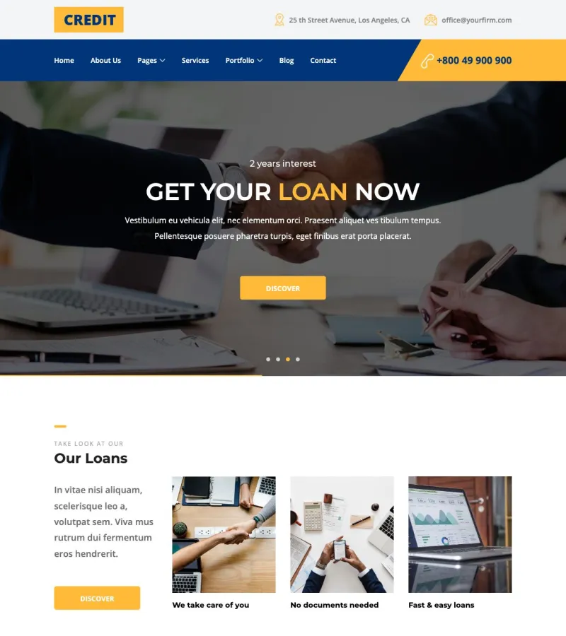 Credit Finance Website Template Accounting template