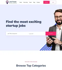 jobfinderportal mini website template desktop screenshot