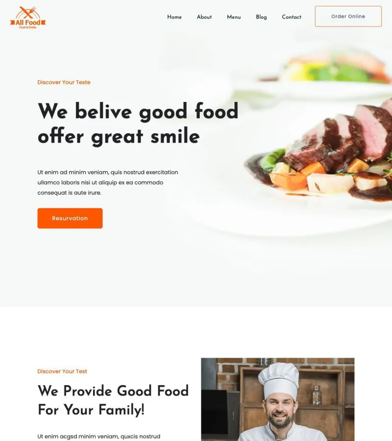 MateFork website template desktop screenshot