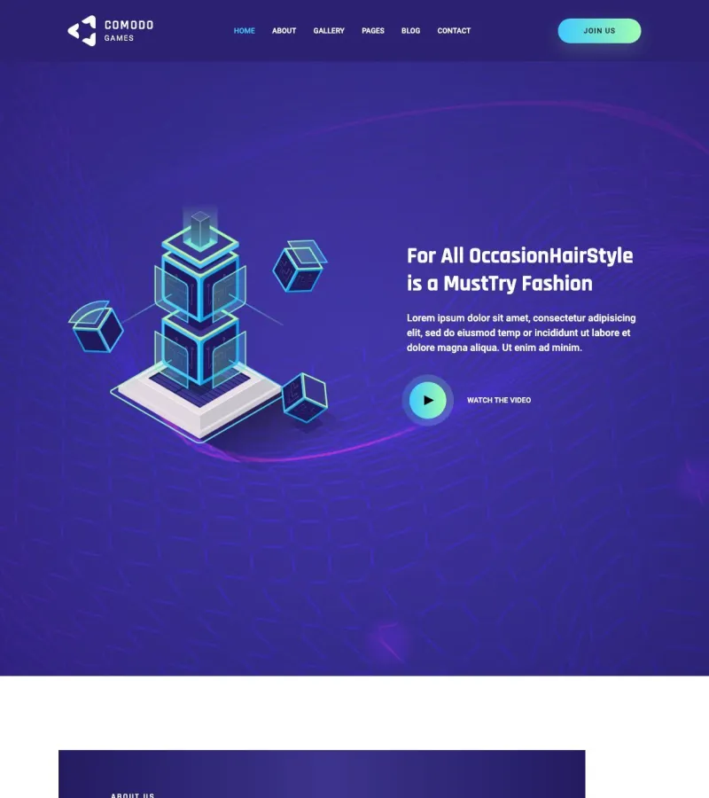 comodo website template desktop screenshot