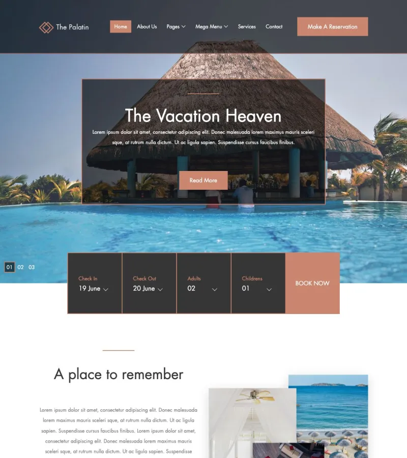 the-palatin website template desktop screenshot