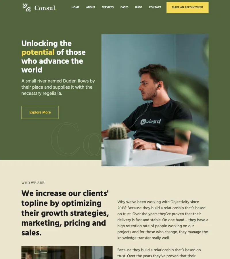 consul website template screenshot