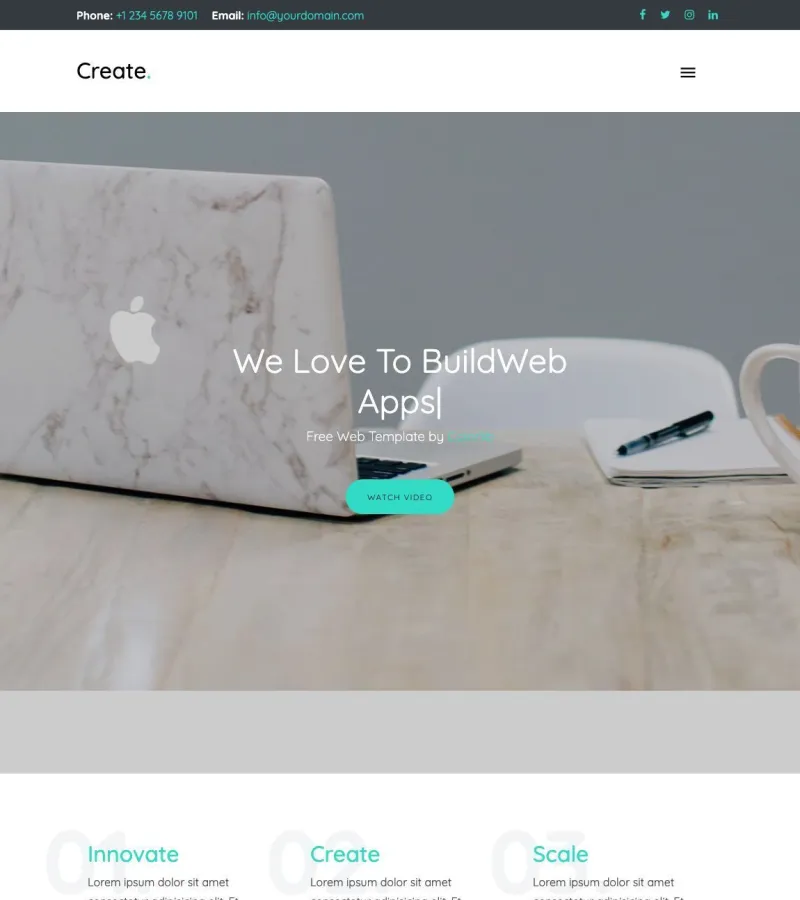 create website template desktop screenshot