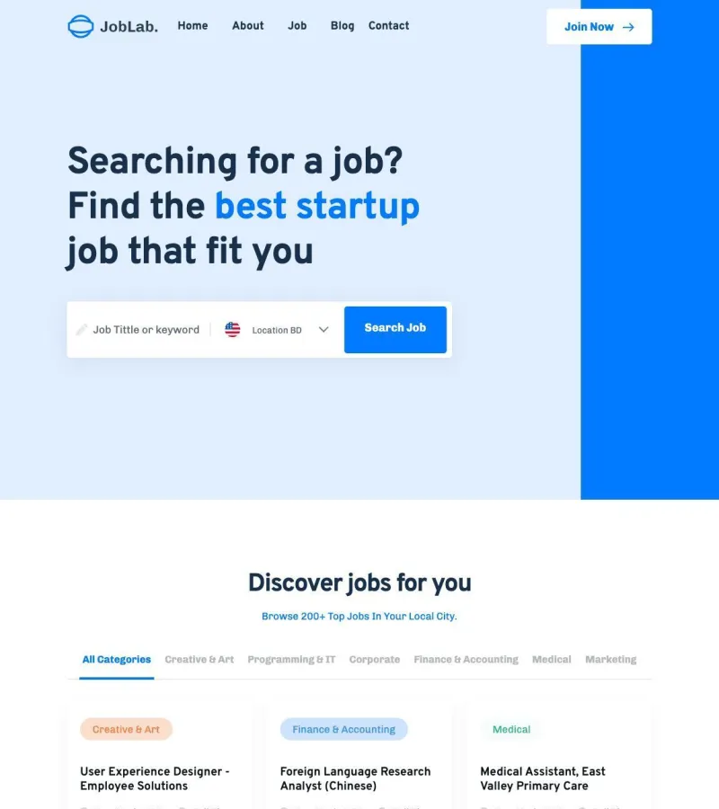 Joblab Web Developer template