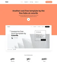 bold mini website template desktop screenshot