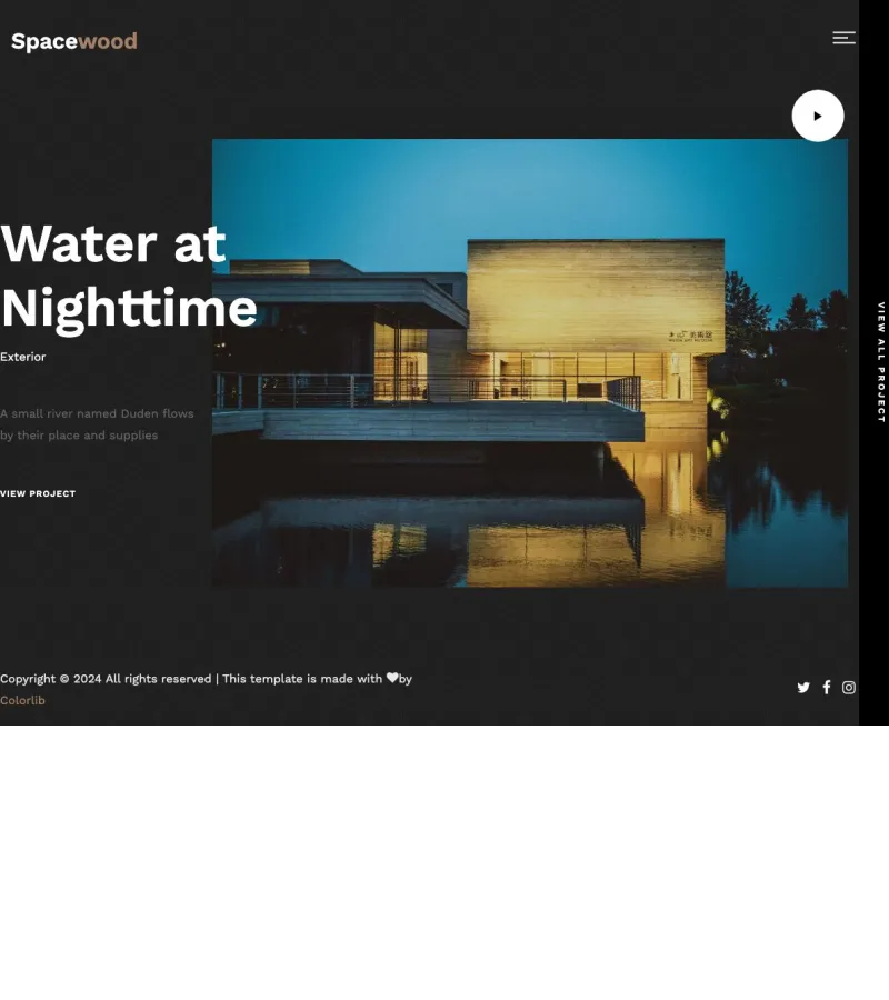 spacewood website template desktop screenshot