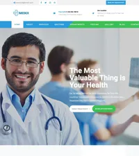 medex mini website template desktop screenshot