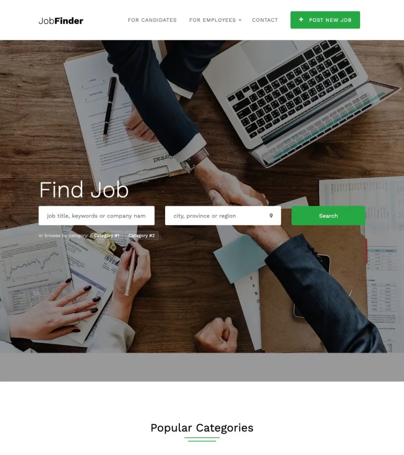 Jobfinder Web Developer template
