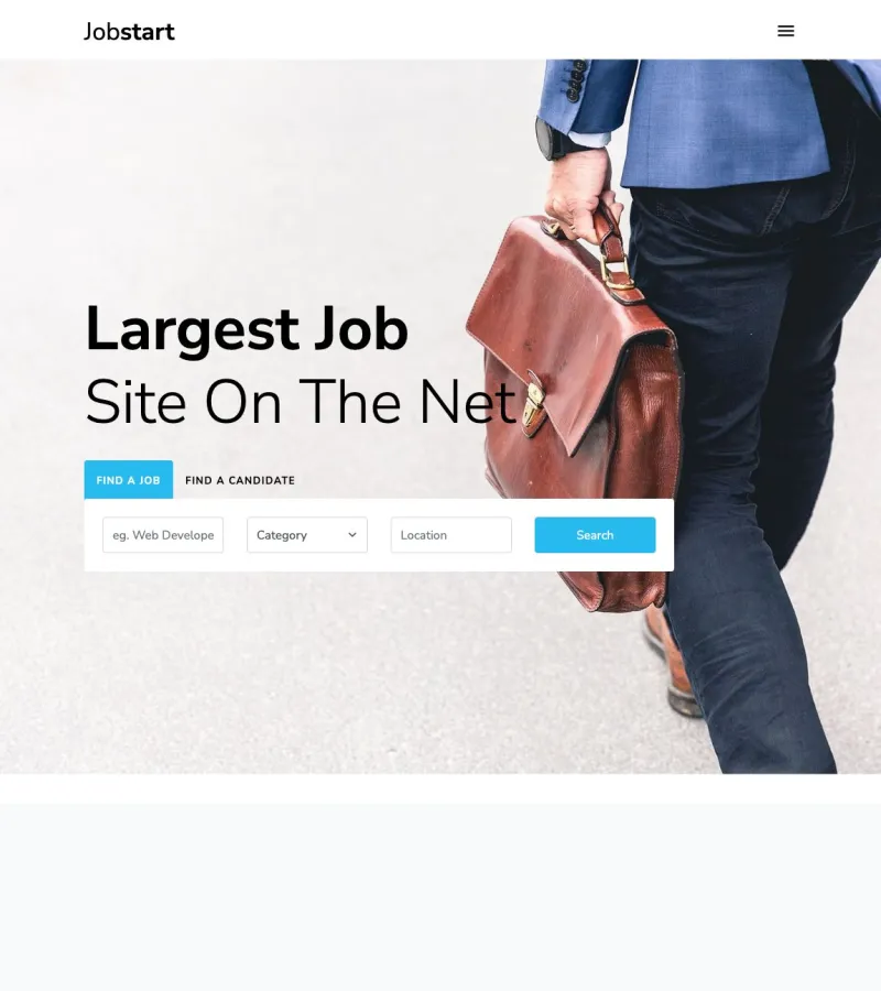 jobstart website template desktop screenshot