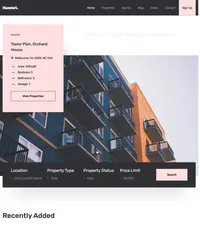 hamlet mini website template desktop screenshot