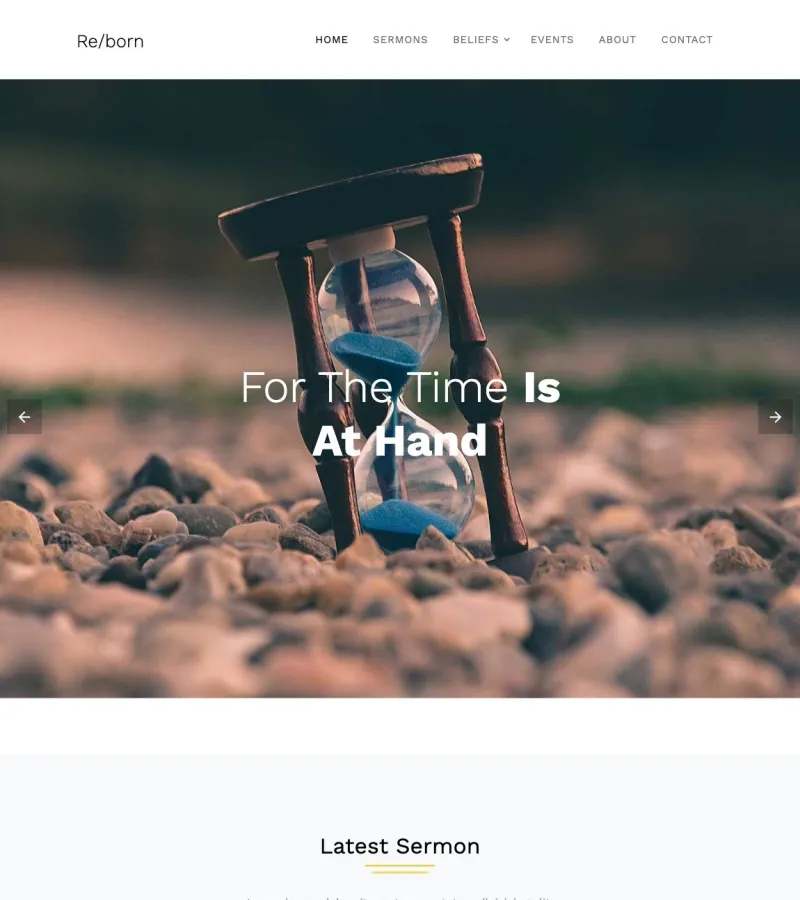 reborn website template desktop screenshot