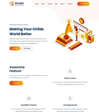 etrain mini website template desktop screenshot
