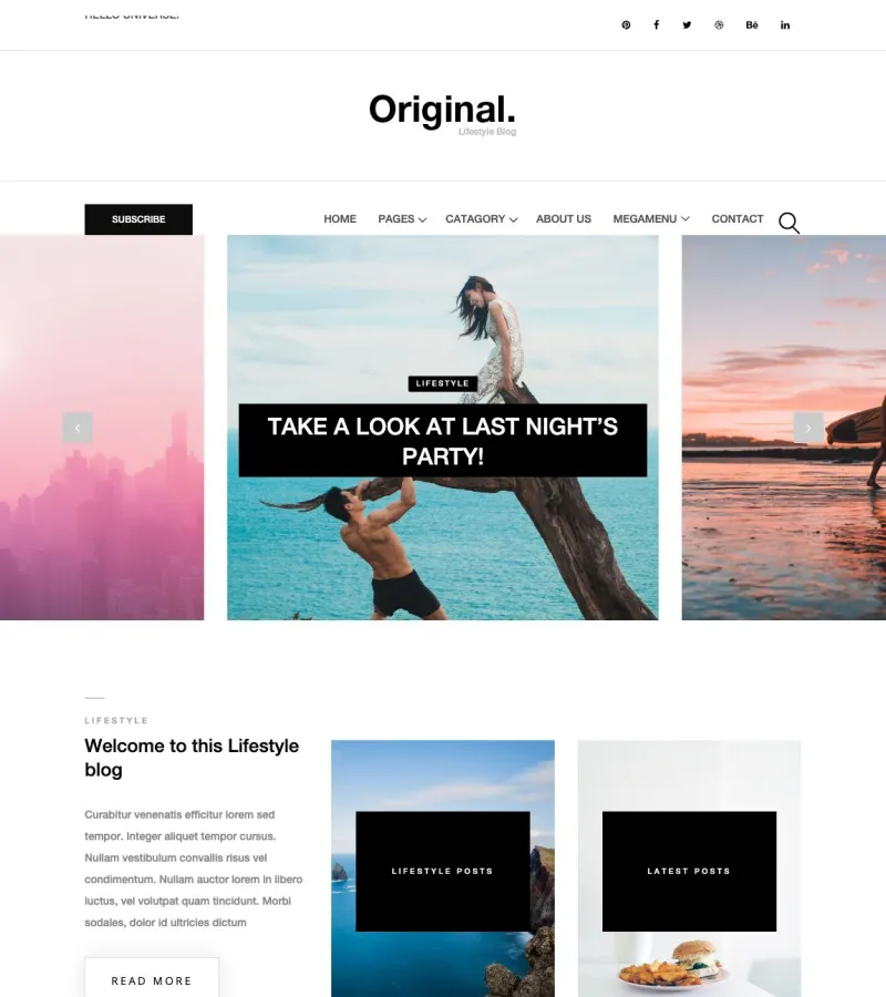 original website template desktop screenshot
