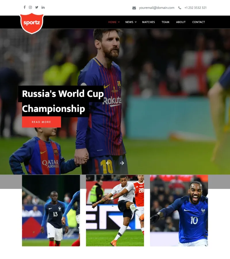 Sportz Web Developer template
