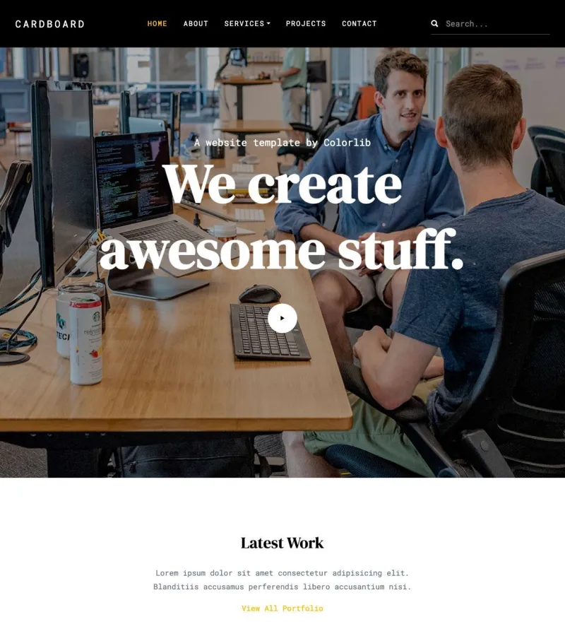 Cardboard Web Developer template