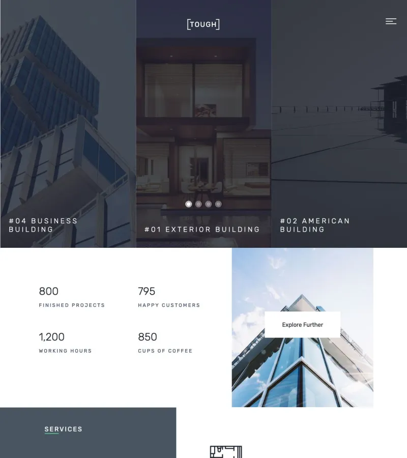 tough website template desktop screenshot