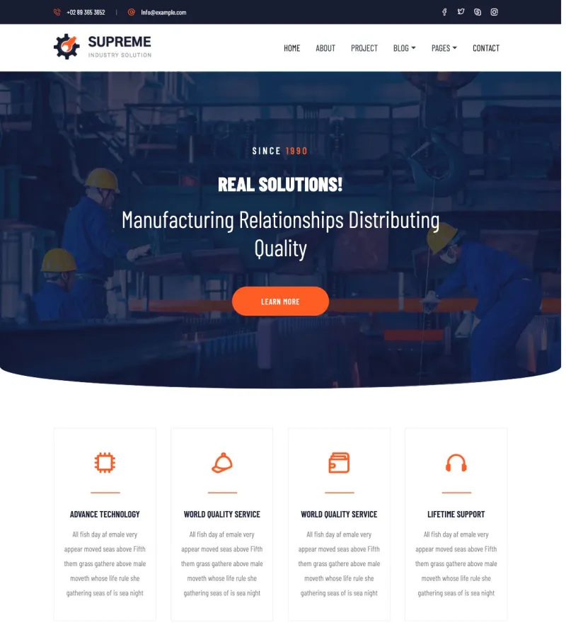Supreme Manufacturing HVAC Service template
