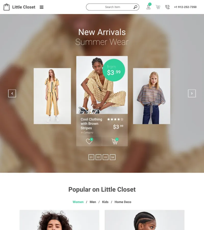 little-closet website template desktop screenshot