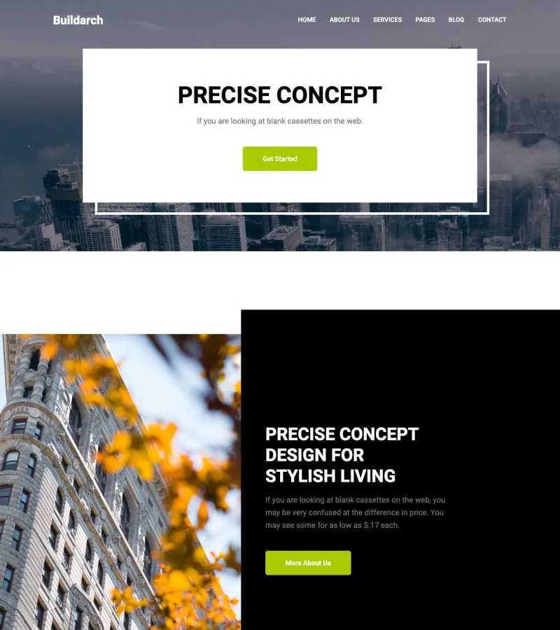 buildarch website template desktop screenshot