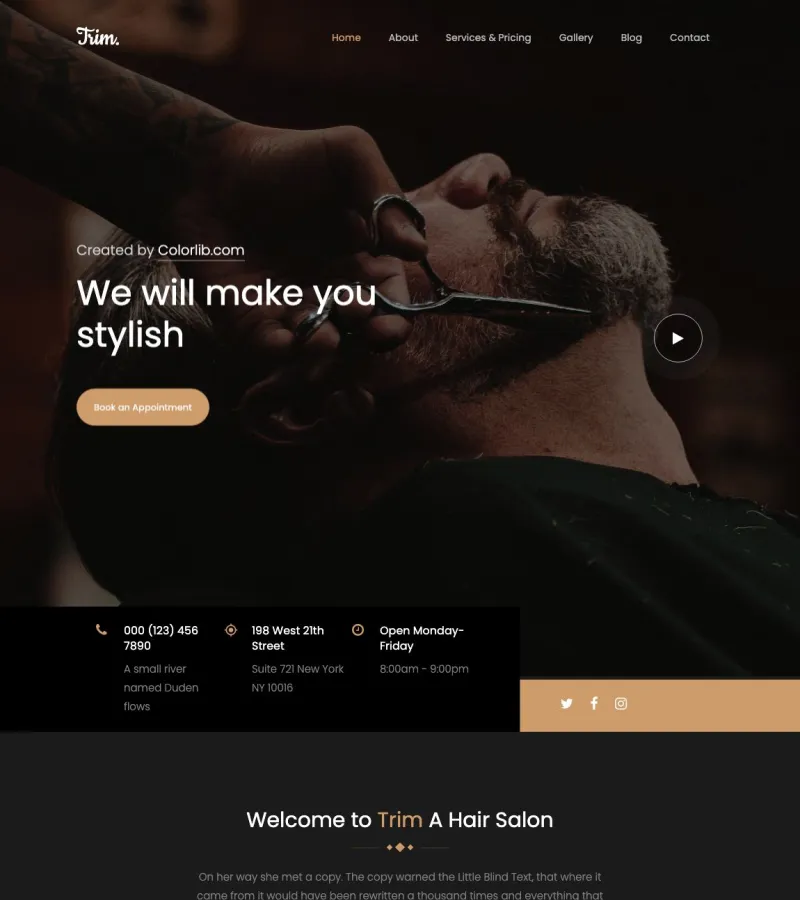 Trim Barbershop Hair Dresser template