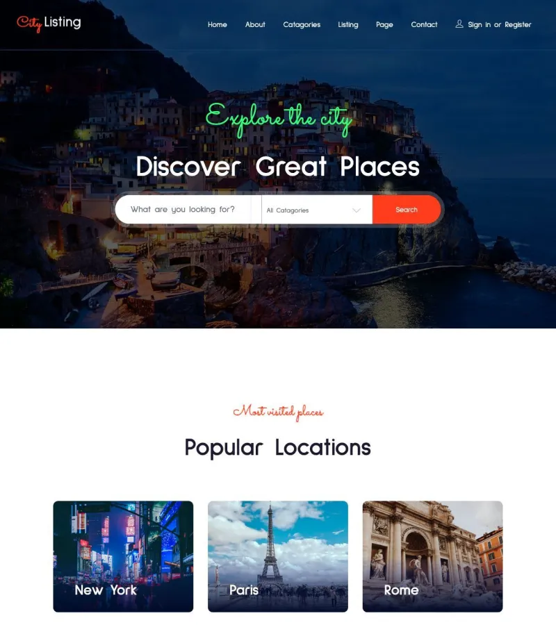 CityListing Restaurant template