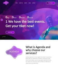 agenda mini website template desktop screenshot
