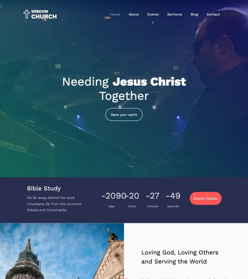 Faithful Church Website Template Event Planner template