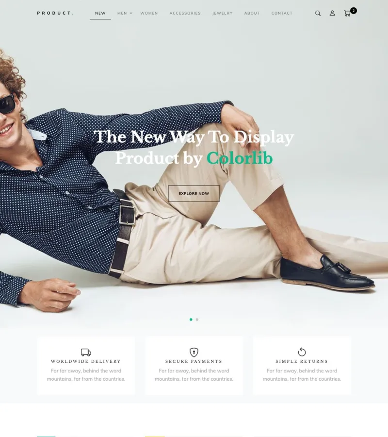 product website template desktop screenshot